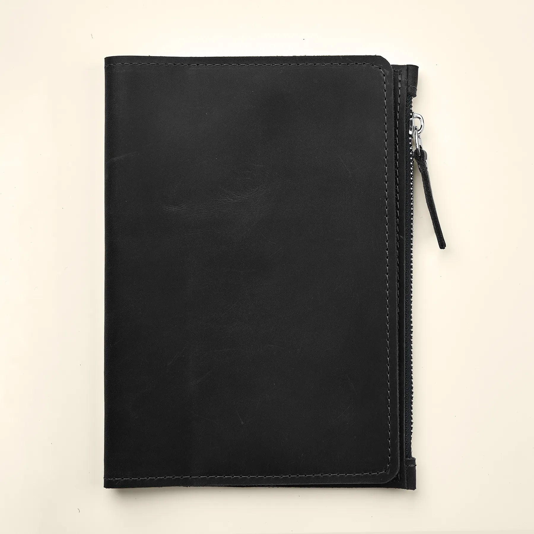 Leather planner insert with multiple pockets for everyday notebook organization needs.