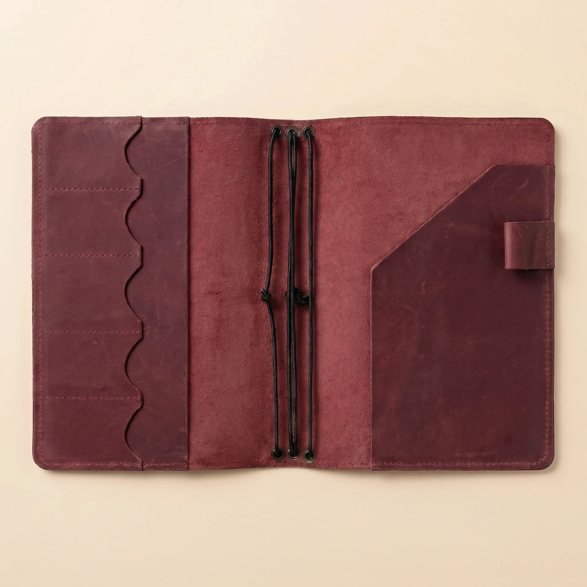 Refillable leather writing cover designed for long term notebook use.