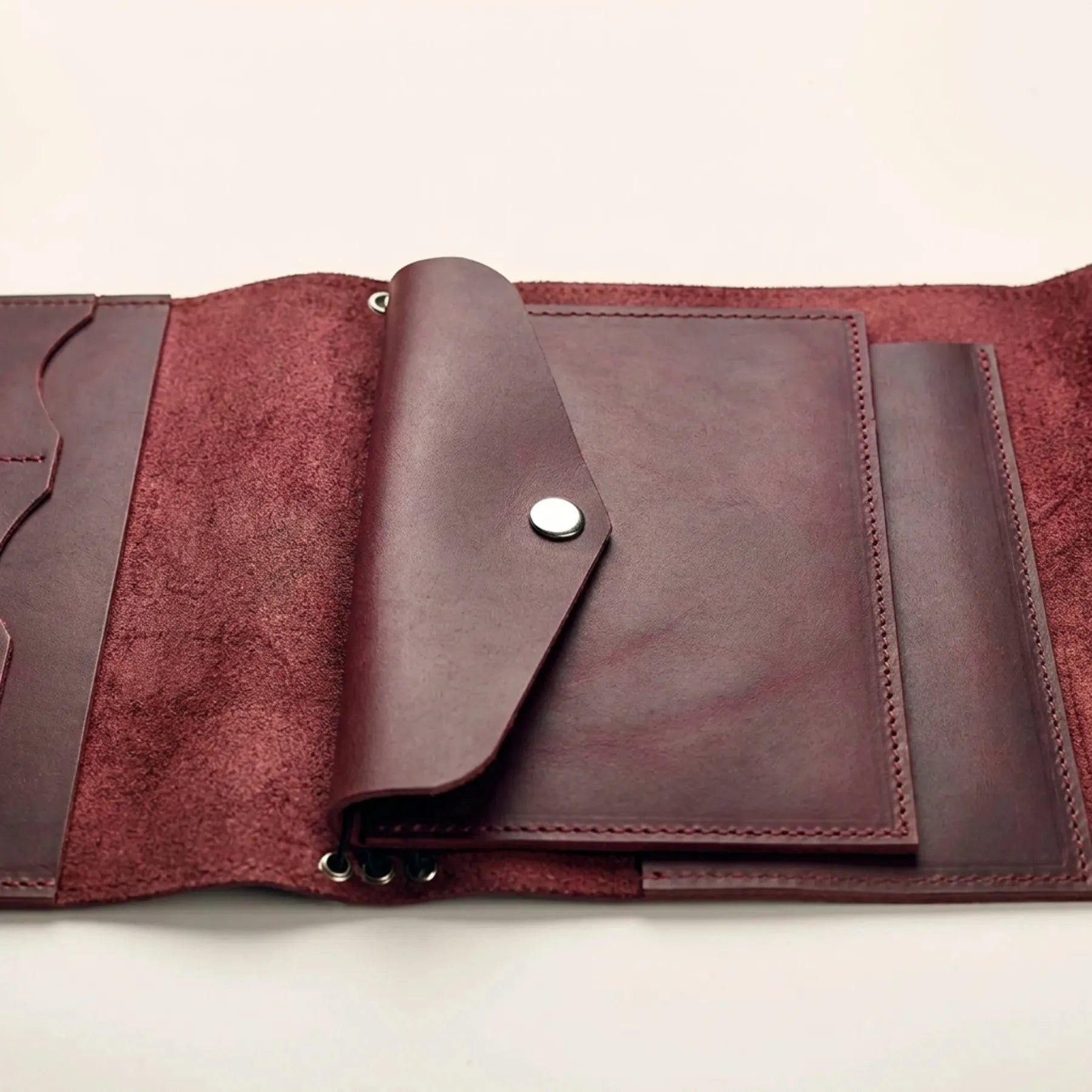 Leather envelope organizer insert for refillable journal covers