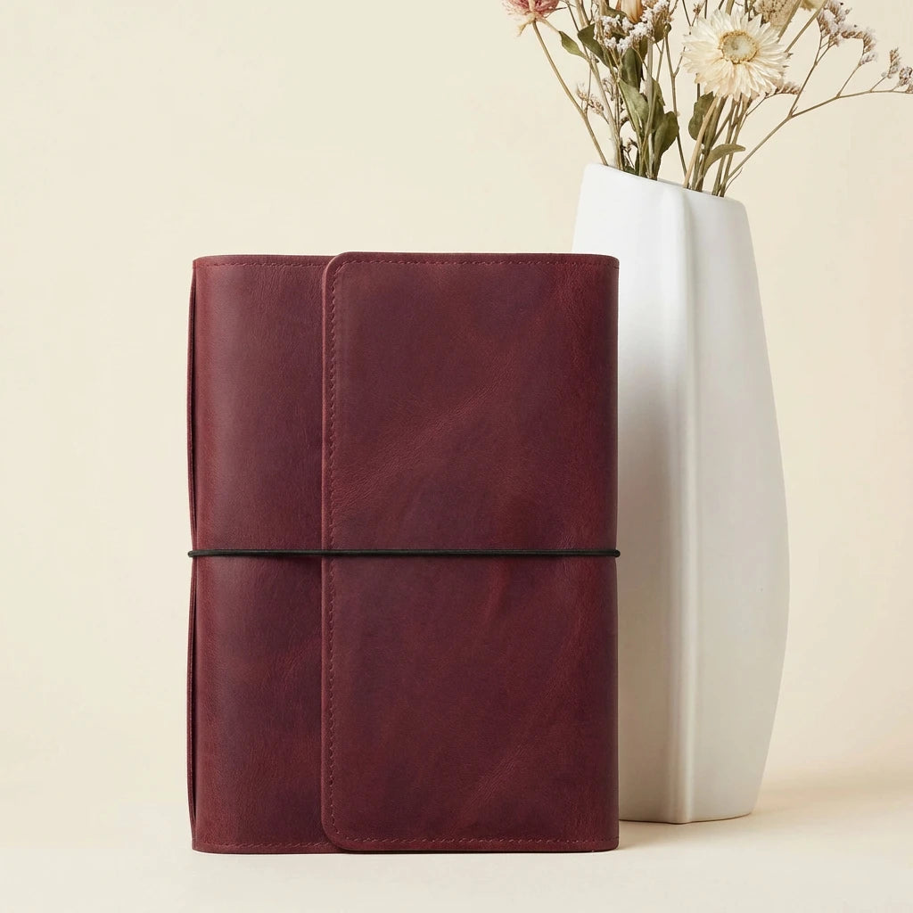 burgundy notebook cover