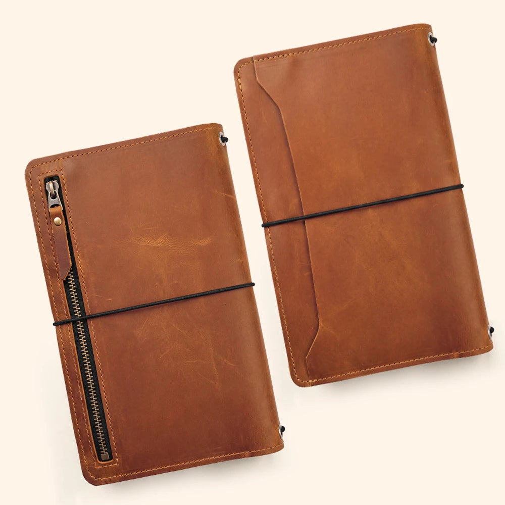 Genuine leather planner cover providing organized storage and reliable notebook protection.
