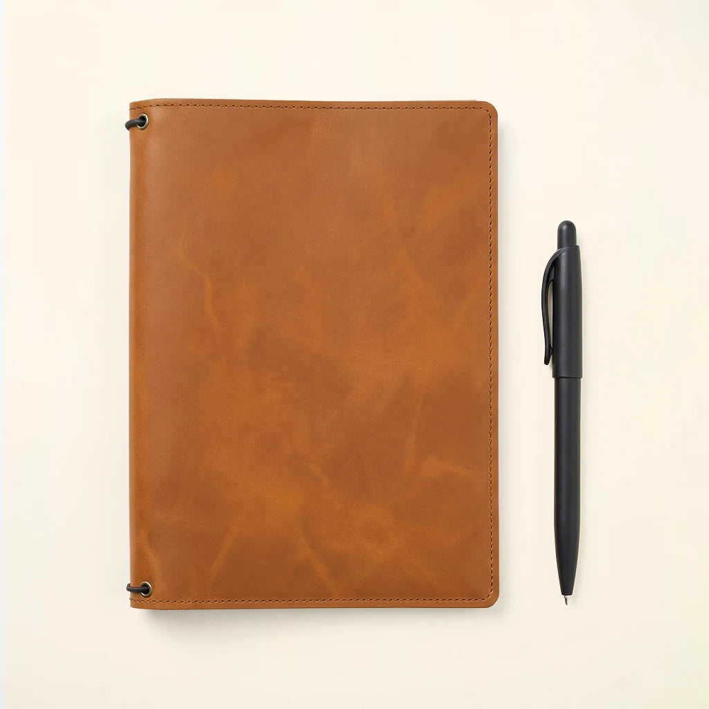 Refillable journal holder crafted for everyday planning, writing, and organization.