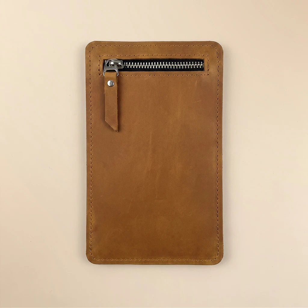 Handmade leather insert pocket for travel notebooks and planners