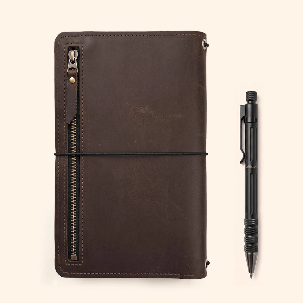 Genuine leather notebook organizer crafted with attention to functionality and elegant details.