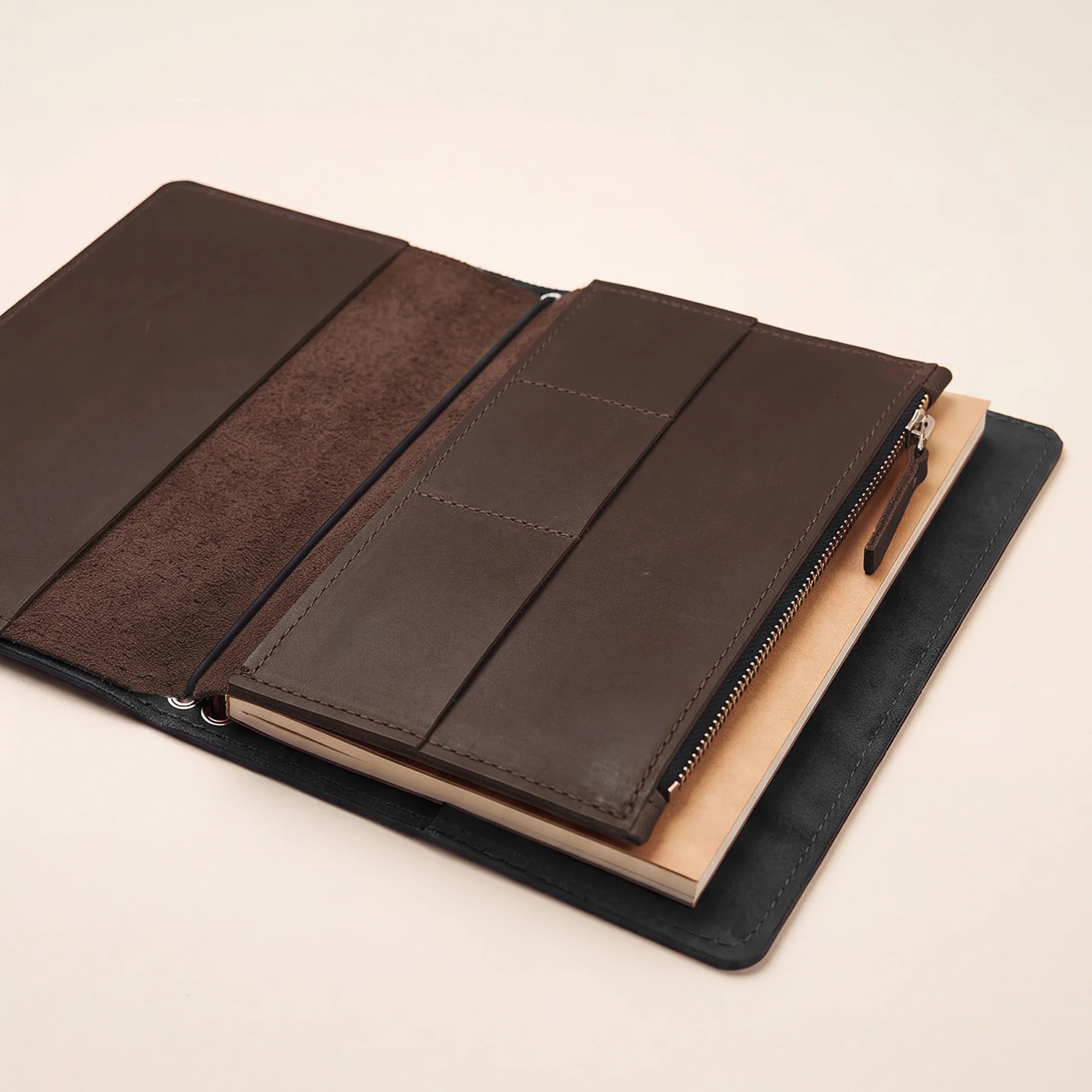 Handmade leather journal insert for better notebook organization and everyday essentials.