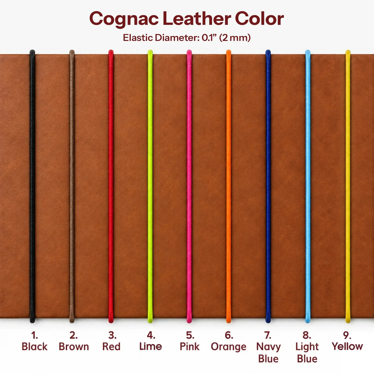 Genuine leather notebook cover with inner pockets and three elastic bands for inserts