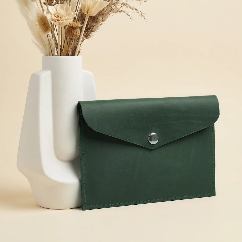 Handmade envelope leather insert for notebook accessories