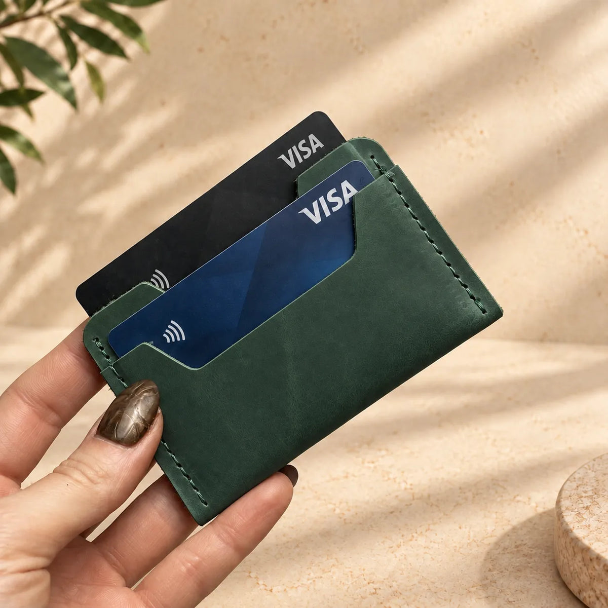 Minimalist card wallet made from durable genuine leather
