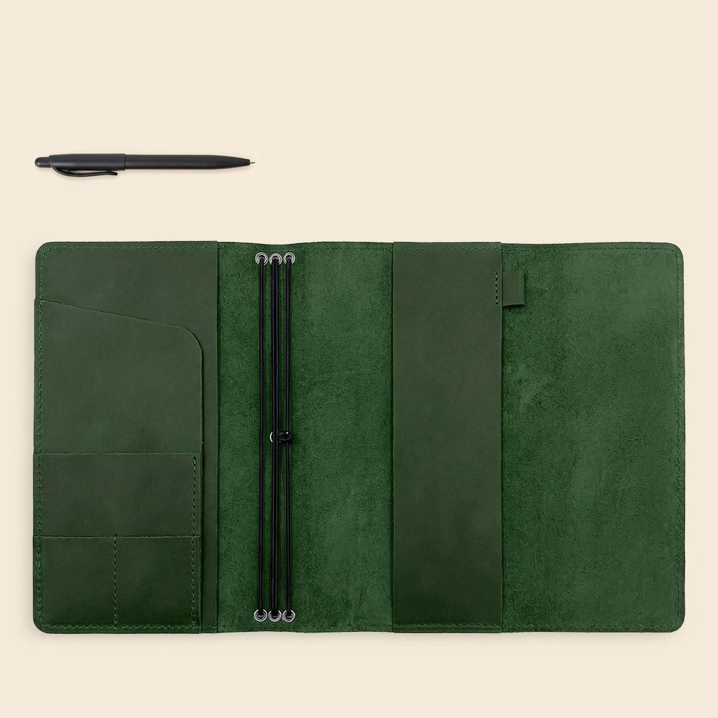 Genuine leather notebook cover designed for organized planning, journaling, and daily writing.