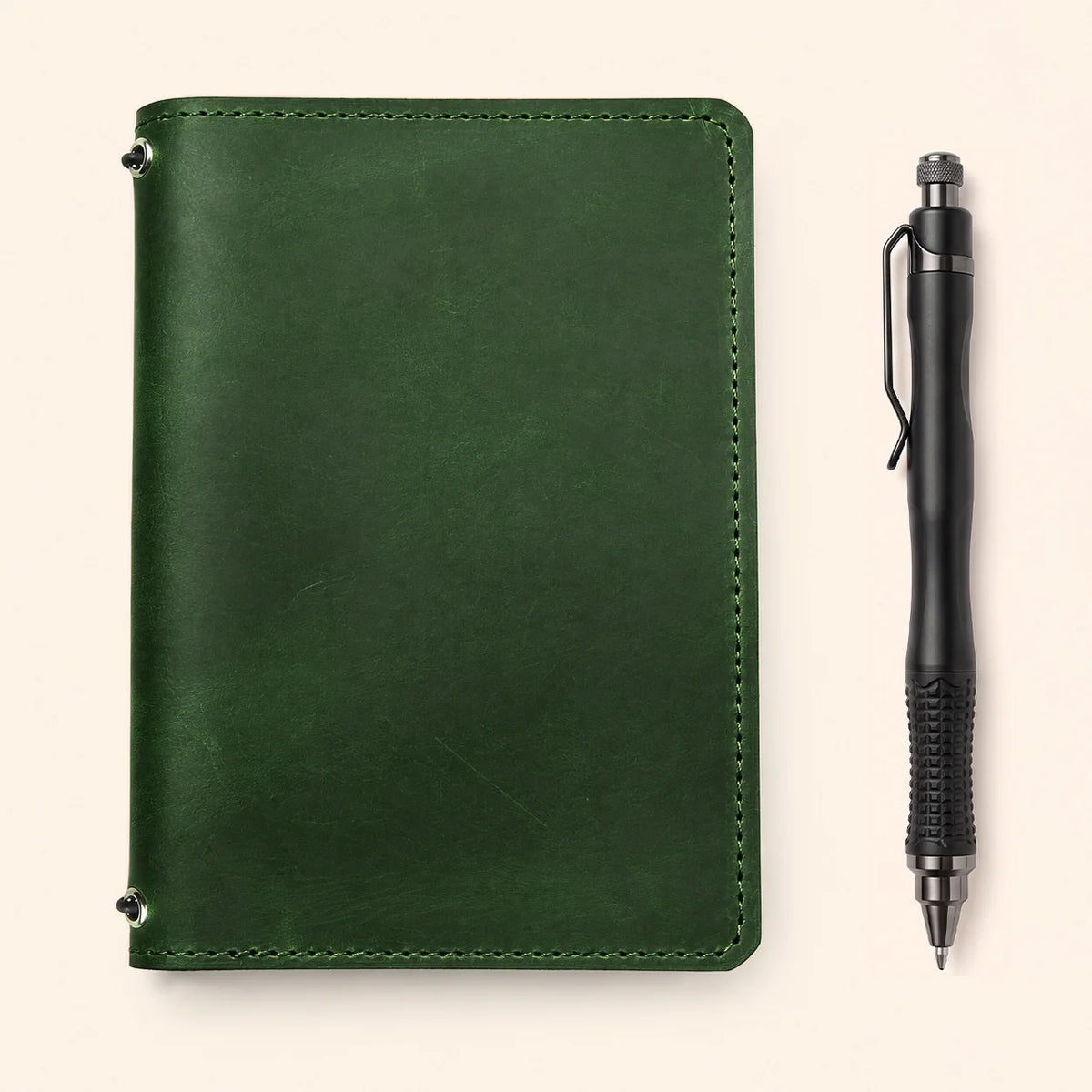 Premium Crazy Horse leather notebook case with practical pockets and flexible closures