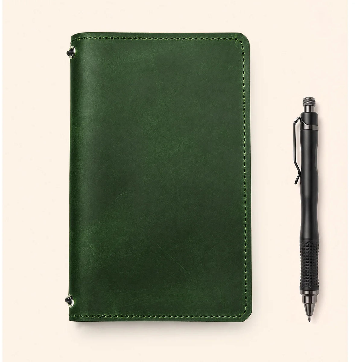 Handcrafted first grade leather cover with dual elastic holders and organized interior pockets