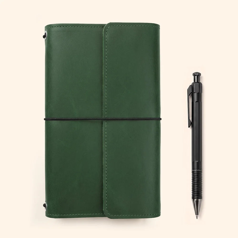 Leather planner organizer featuring practical inner sections for cards, notes, and writing accessories.