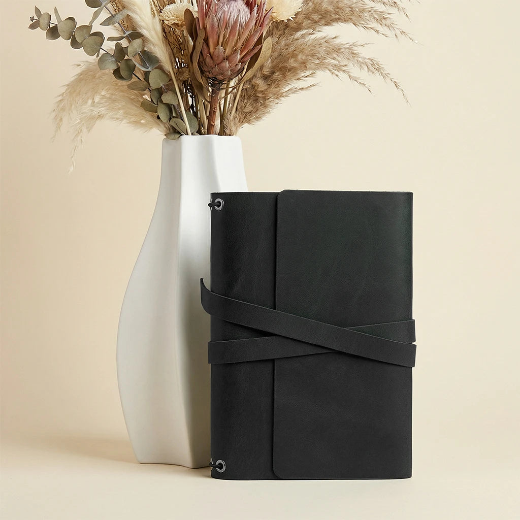 Black Leather Notebook A4