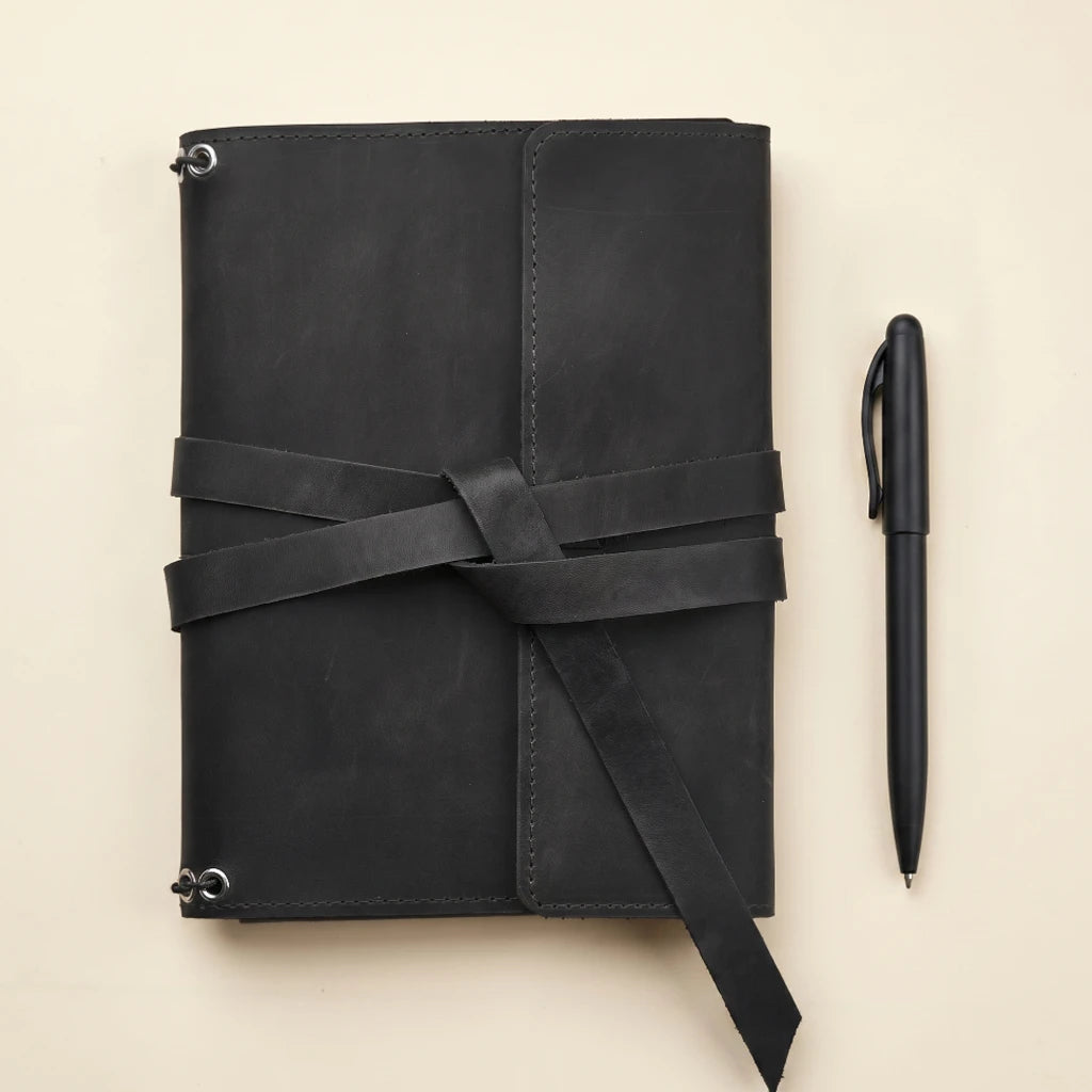A5 Leather Notebook Black