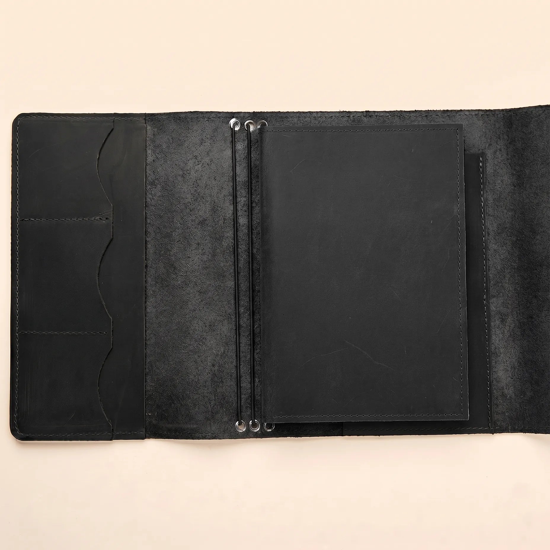 Durable leather insert for elastic notebook and planner covers