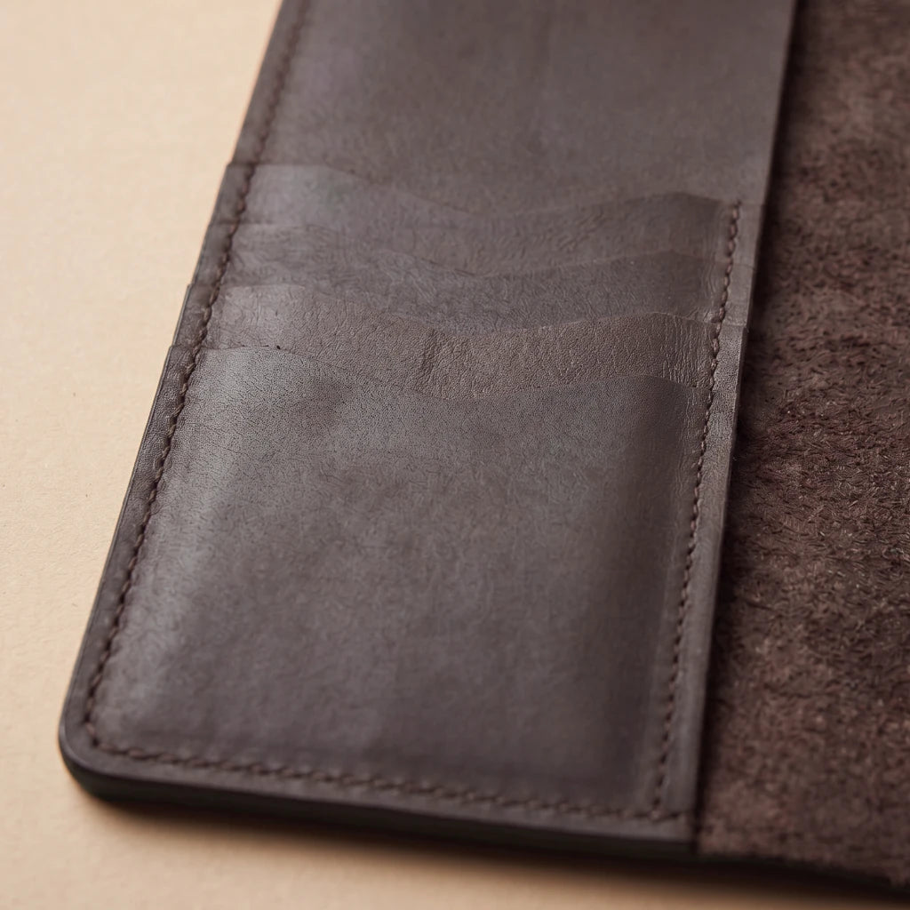 Premium journal cover featuring storage pockets for notes and cards