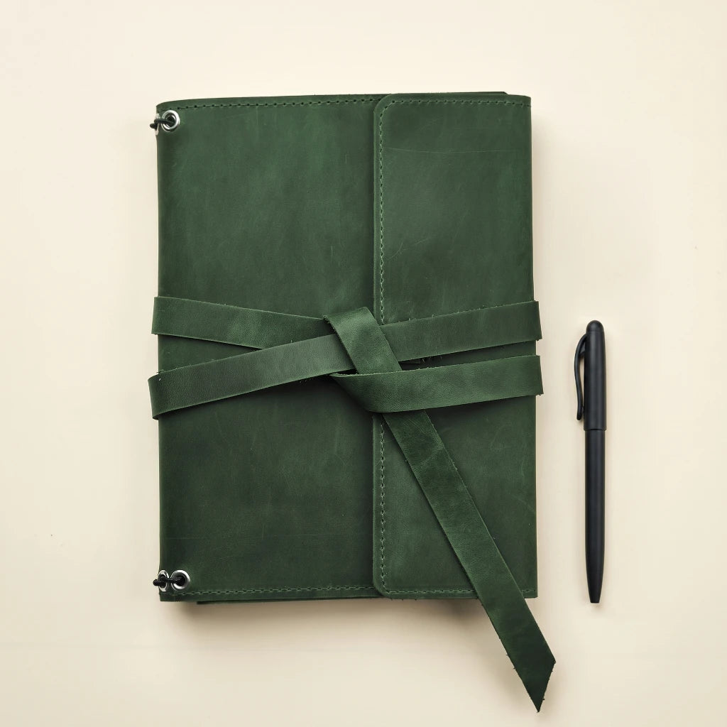 Handmade Leather Journal Green