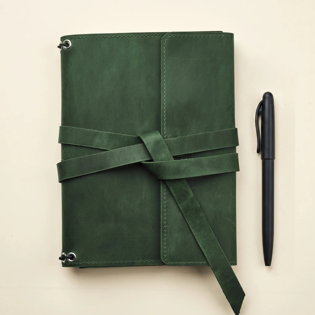 Green Leather Journal A5