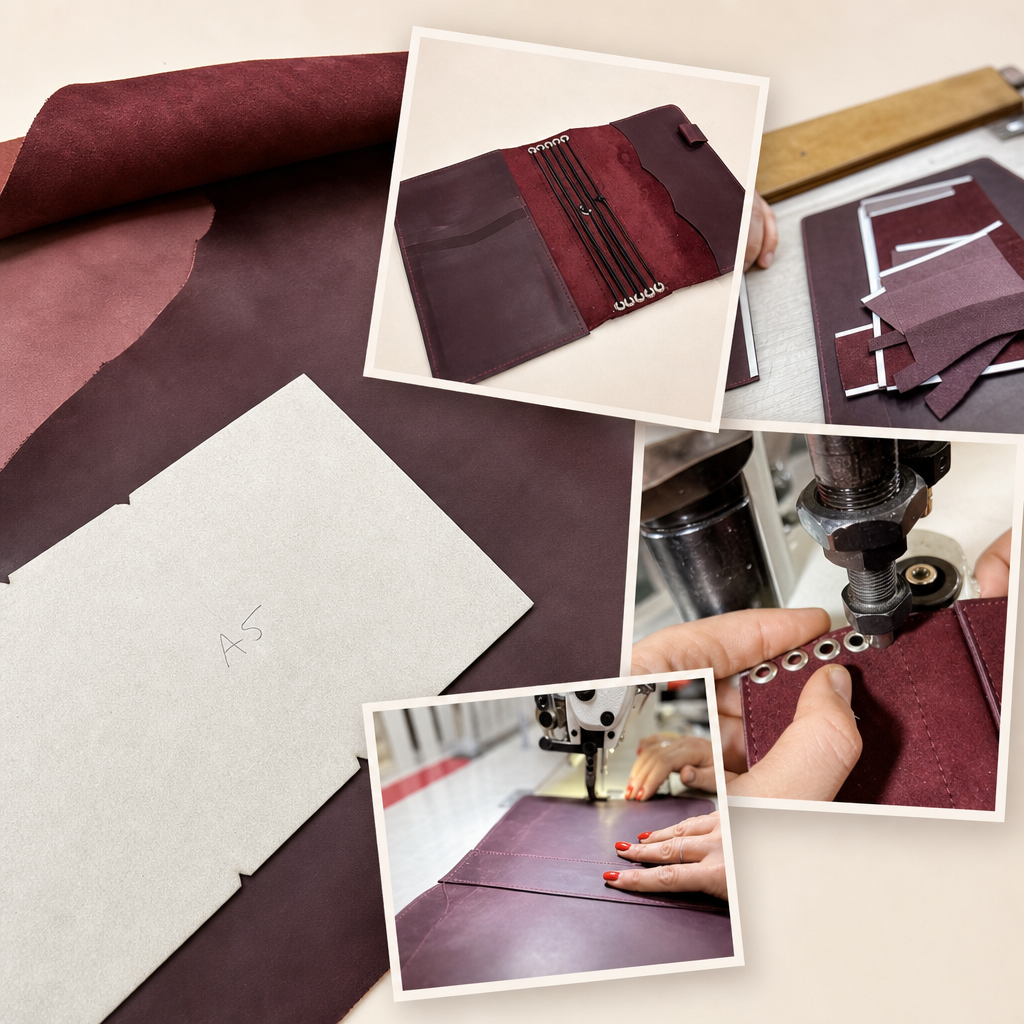 Asperaria leather journal covers handmade in workshop