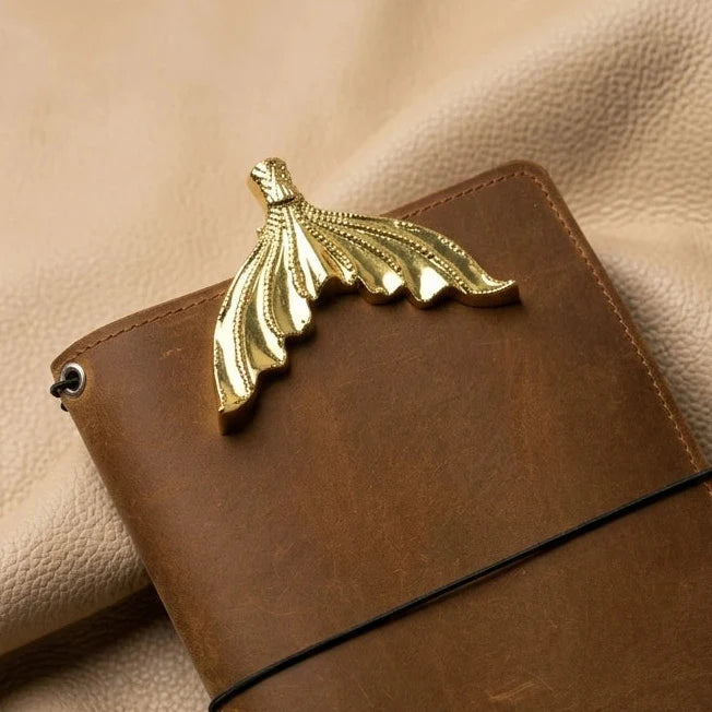 Mermaid tail bookmark clip for leather journals