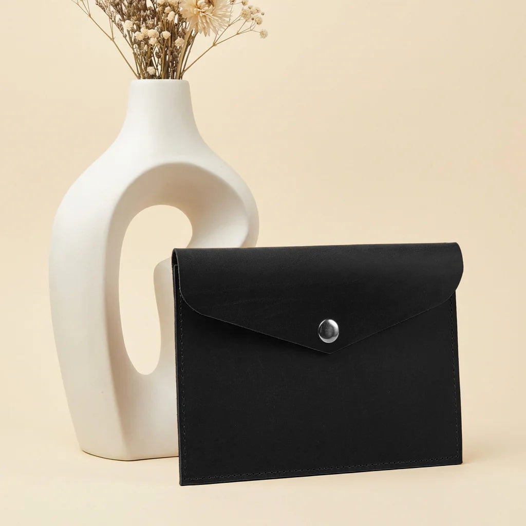 Leather envelope organizer perfect for elastic notebook covers