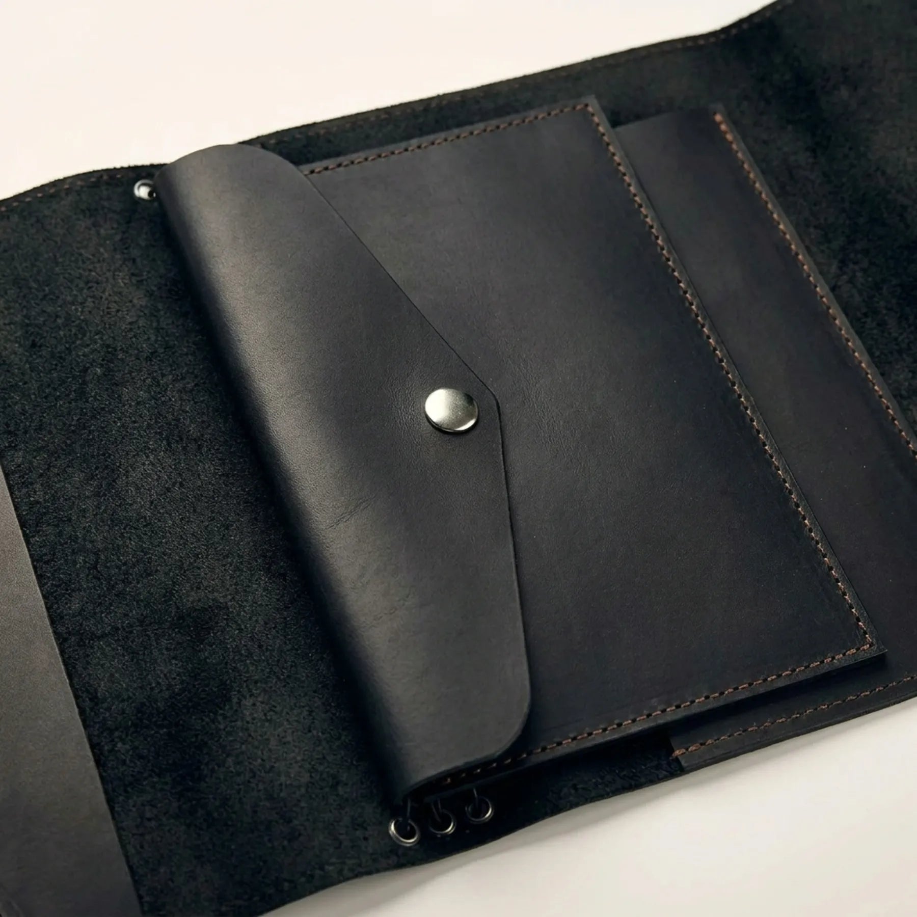 Durable leather envelope insert for travel journals and planners