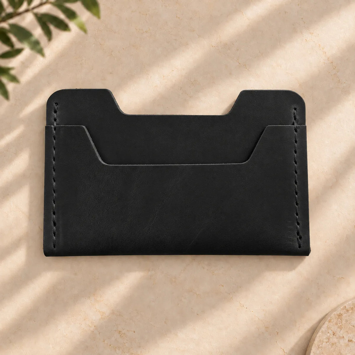 Minimalist leather card holder for everyday essentials and easy access