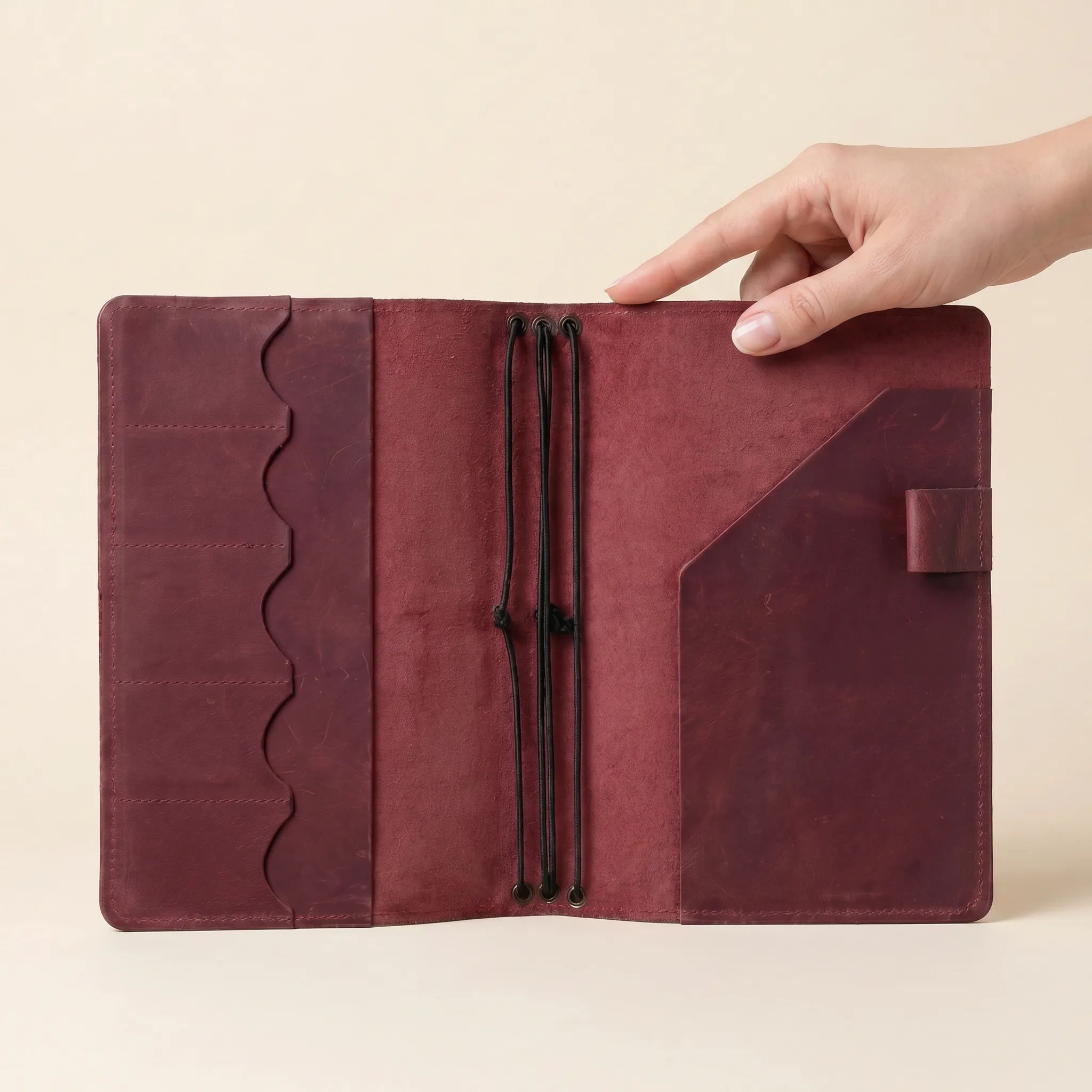 Artisan leather journal organizer with natural texture and premium handmade quality.