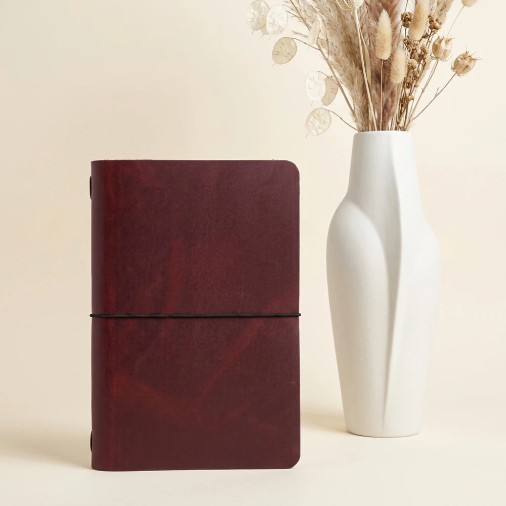 Classic leather journal wrap with simple styling for everyday creative expression.