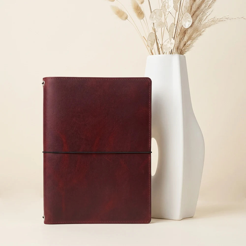 Genuine leather portfolio-style cover for carrying sketchbooks, notebooks, and small essentials.