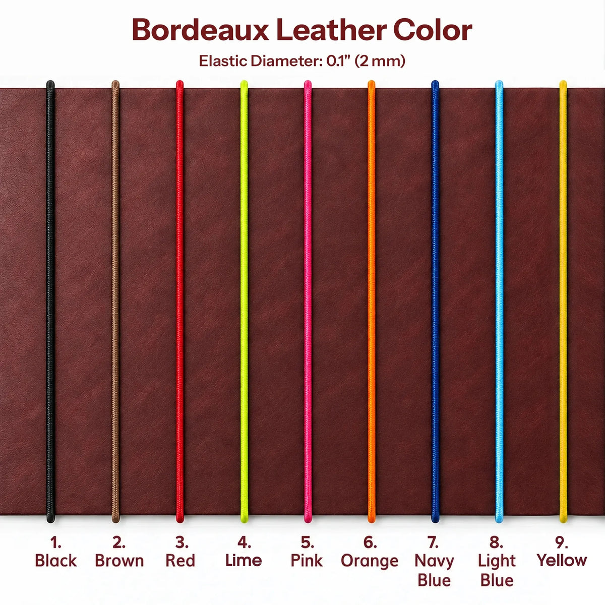 Leather journal cover displaying spacious interior pockets and three elastic bands for inserts