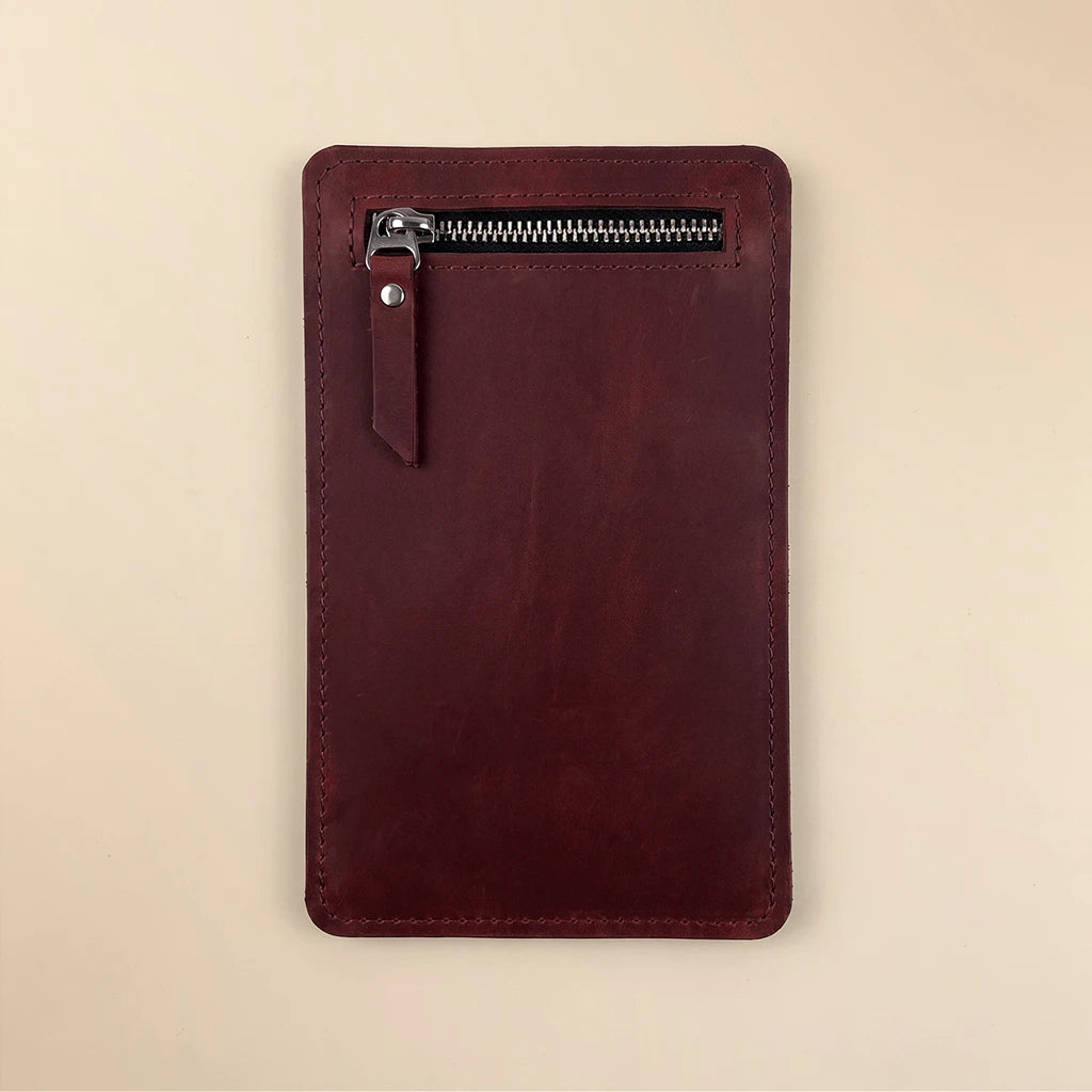 Genuine leather pocket accessory for notebooks and refillable journals