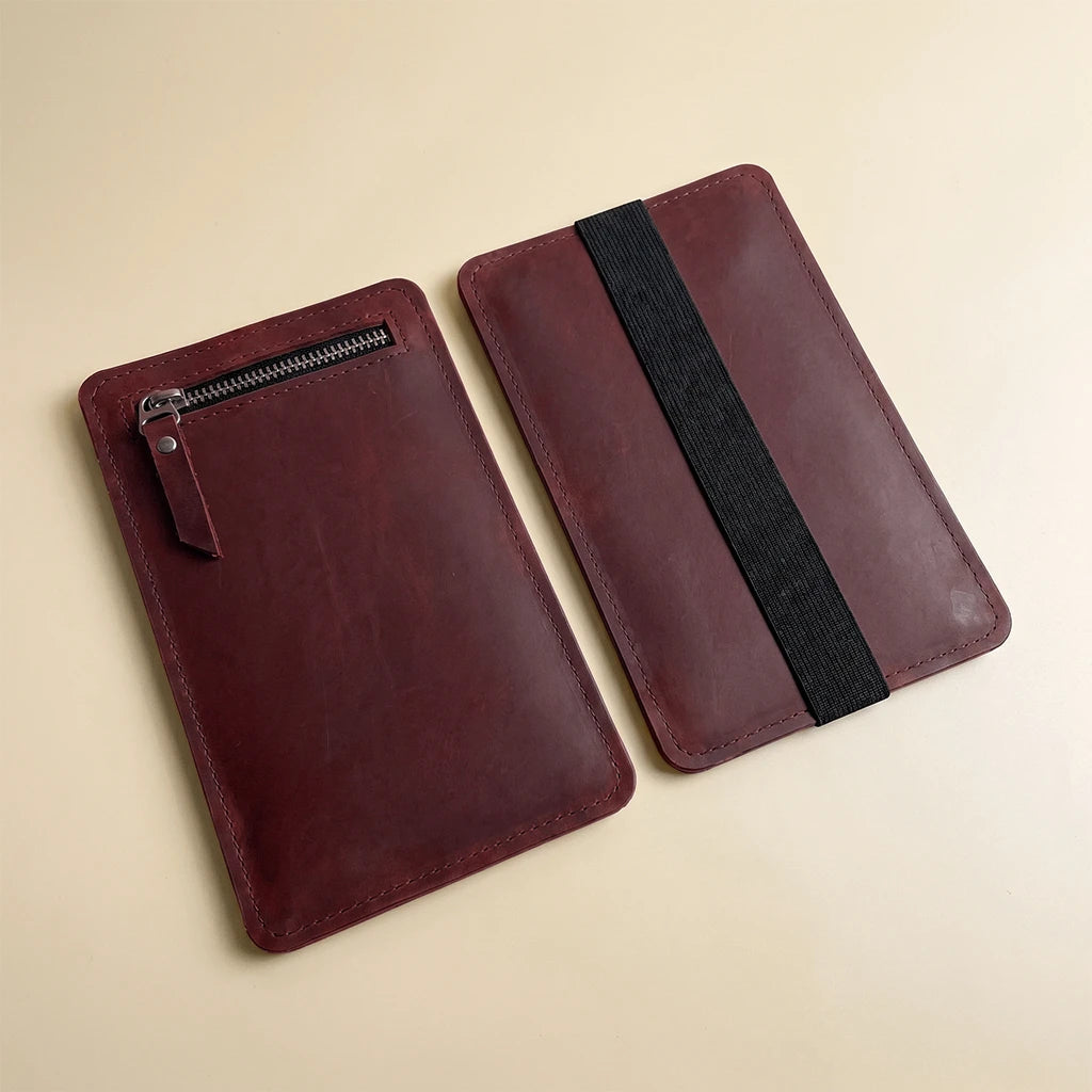 Handmade notebook pocket crafted from durable genuine leather material