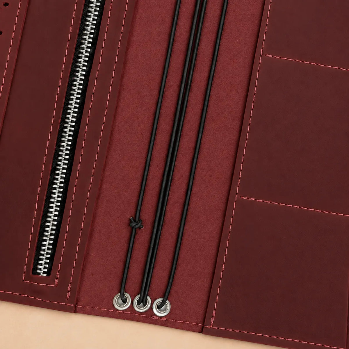 First grade Crazy Horse leather journal cover with functional interior storage pockets