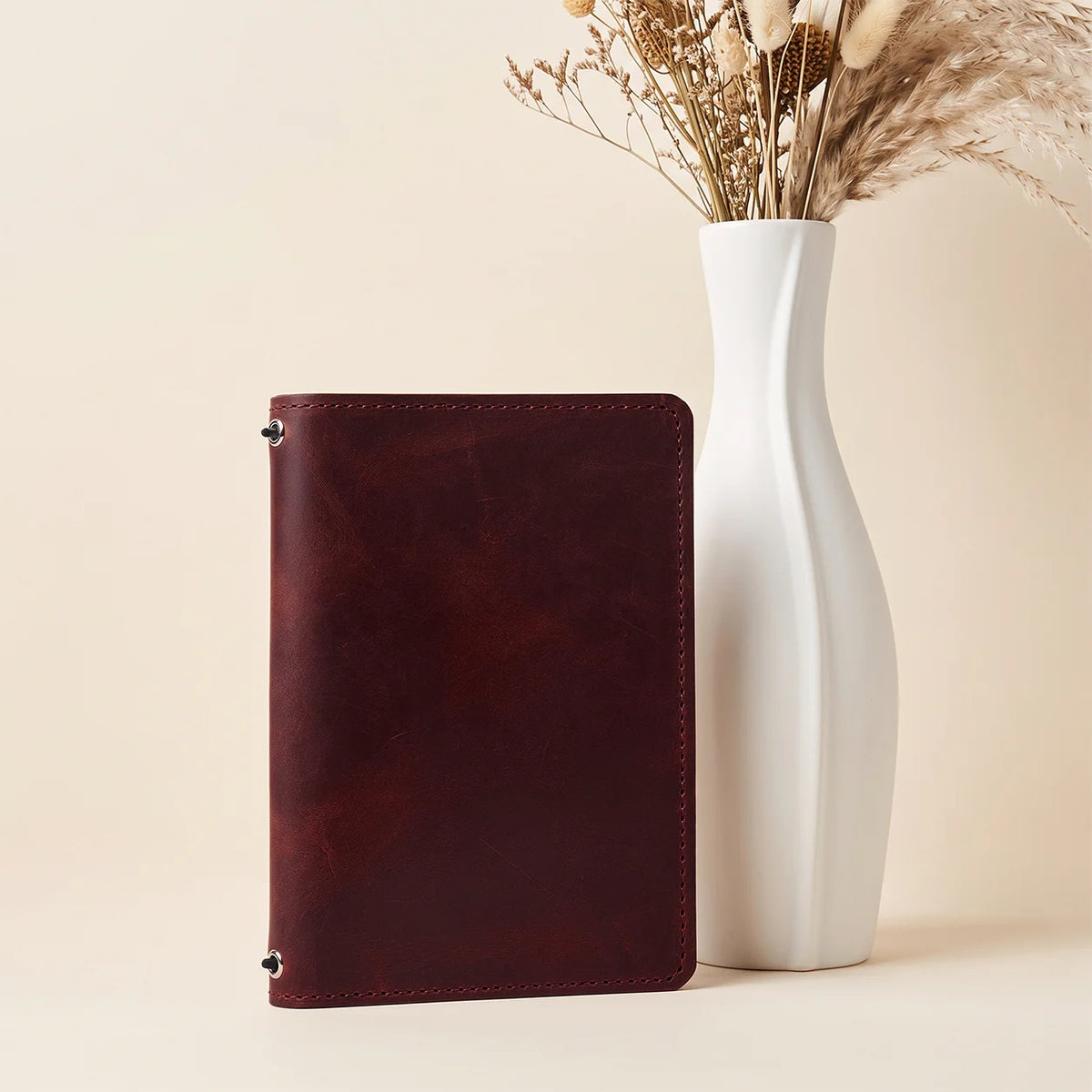 Premium Crazy Horse leather cover with convenient inner pockets for everyday organization