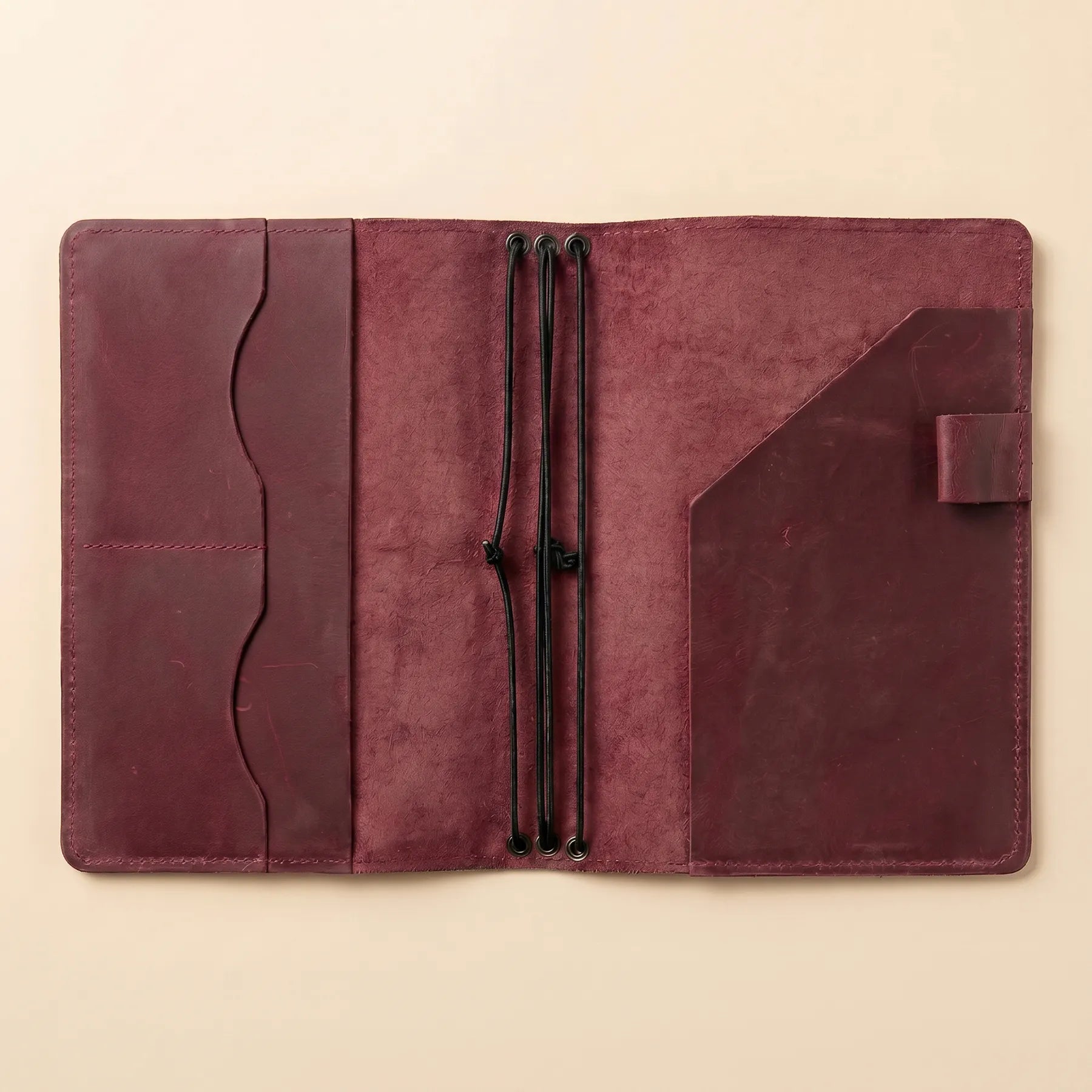 Handmade leather notebook cover perfect for notes, journaling, and planning.