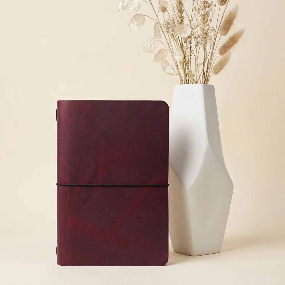 Genuine leather journal cover with a simple notebook for everyday writing and notes.