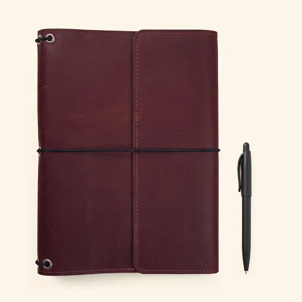 Full grain leather journal cover built for reliable everyday planning and note-taking.