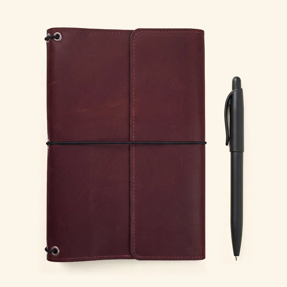 Durable leather notebook portfolio crafted for organized note-taking, planning, and travel adventures.