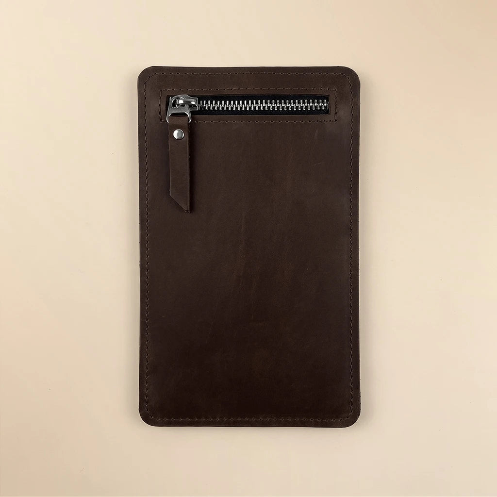 Slim leather organizer pocket designed for journals and notebooks