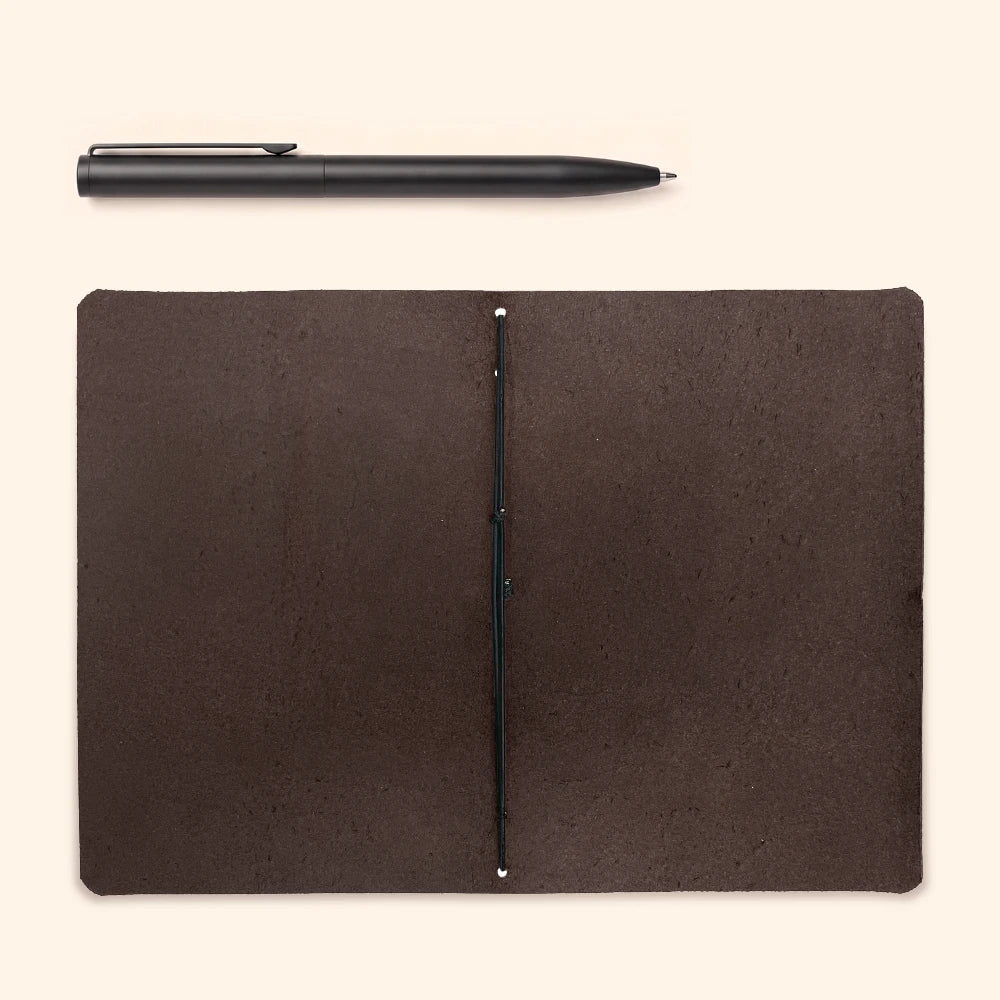 Natural leather notebook cover crafted for journaling, planning, sketching, and note-taking.