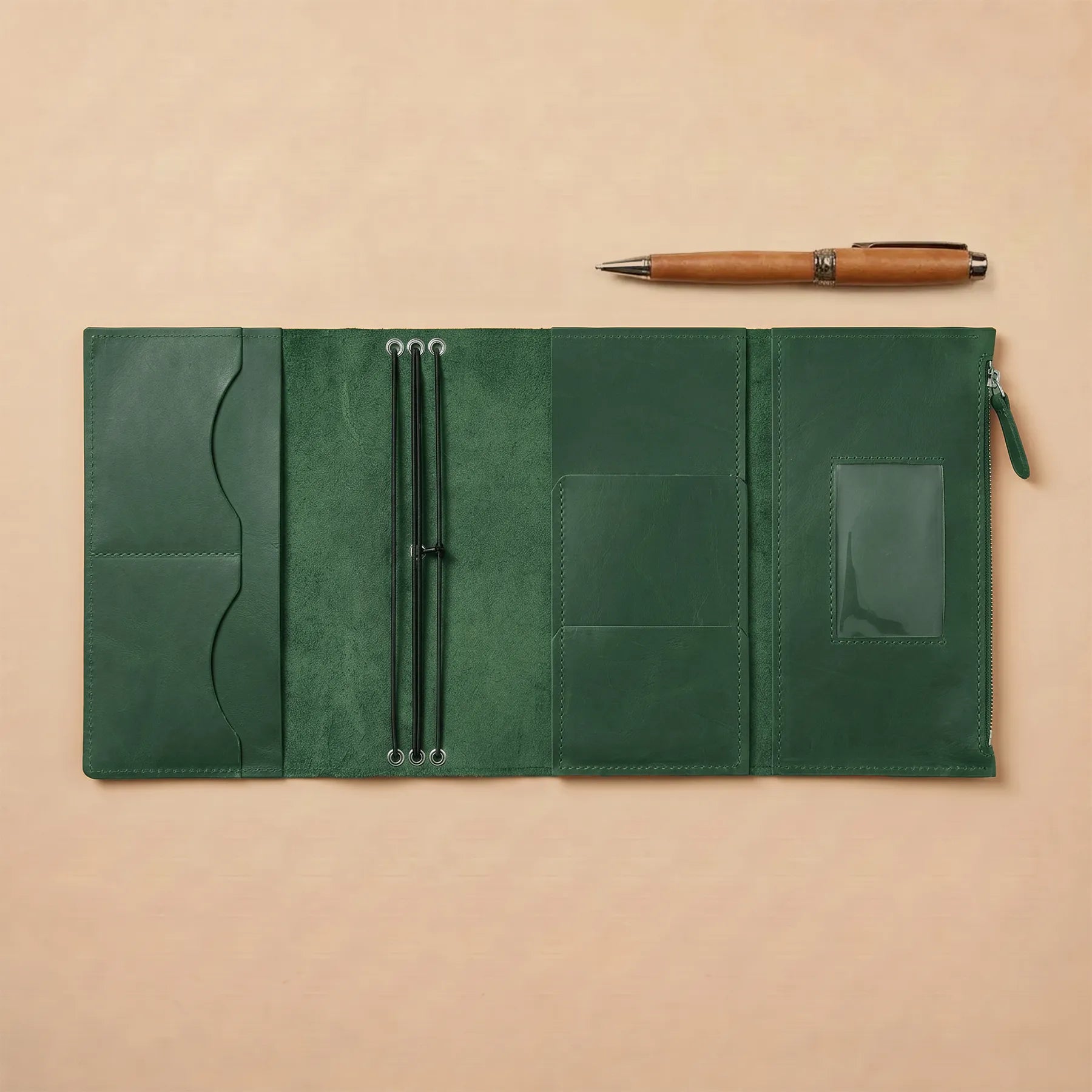 Rustic leather cover for notebooks made from authentic full grain leather.