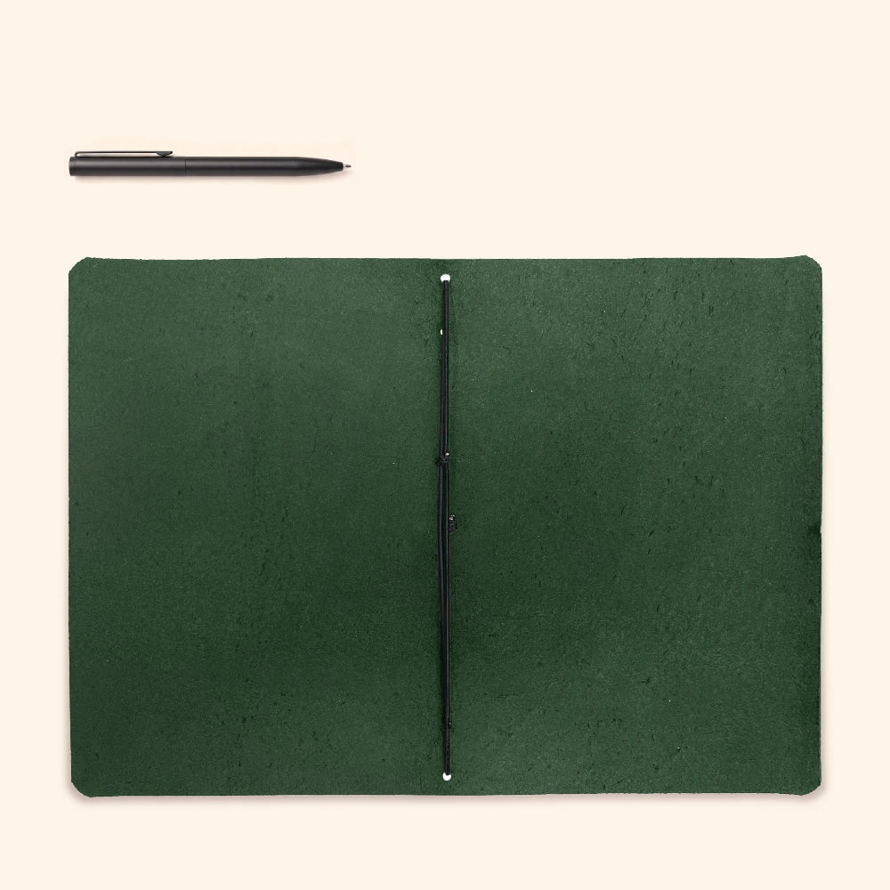 Genuine leather writing holder with natural character and minimalist everyday functionality.