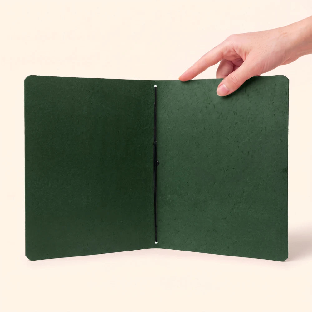 Compact writing notebook case crafted from leather with understated handcrafted finishing details