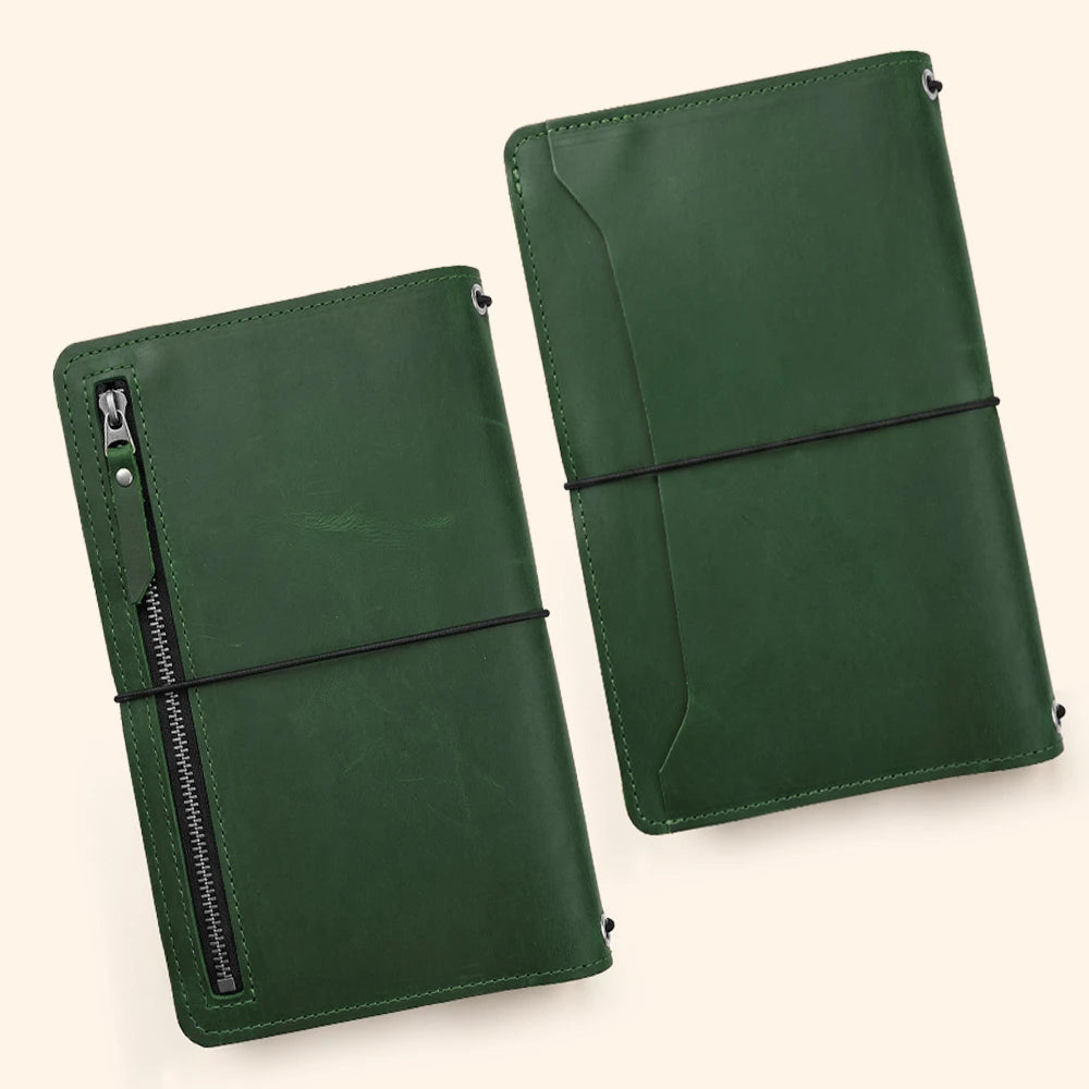 Genuine leather writing portfolio featuring functional organization for meetings and journaling.