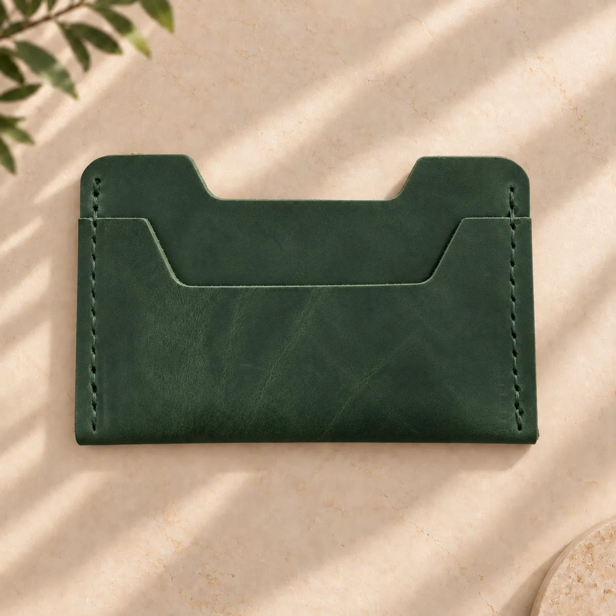 Small leather wallet designed to organize everyday cards