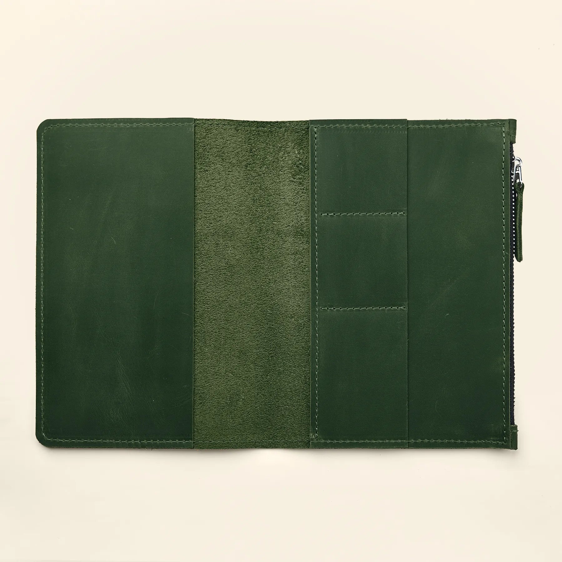Genuine leather planner organizer insert for refillable notebook cover systems.