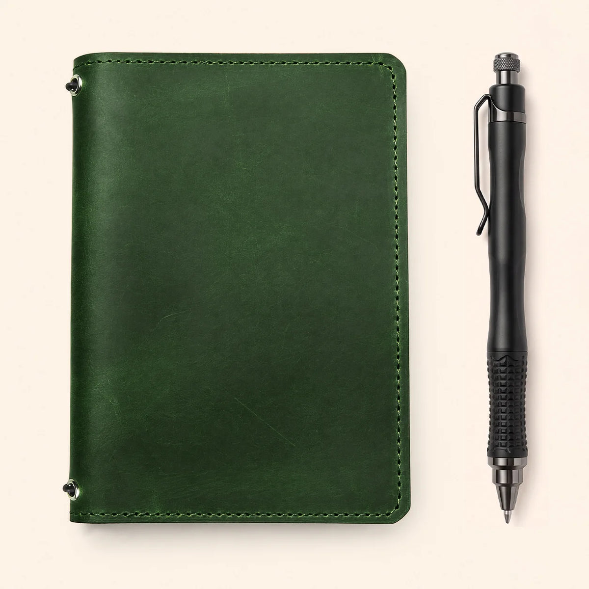 Genuine Crazy Horse leather journal cover with useful pockets and two elastic bands