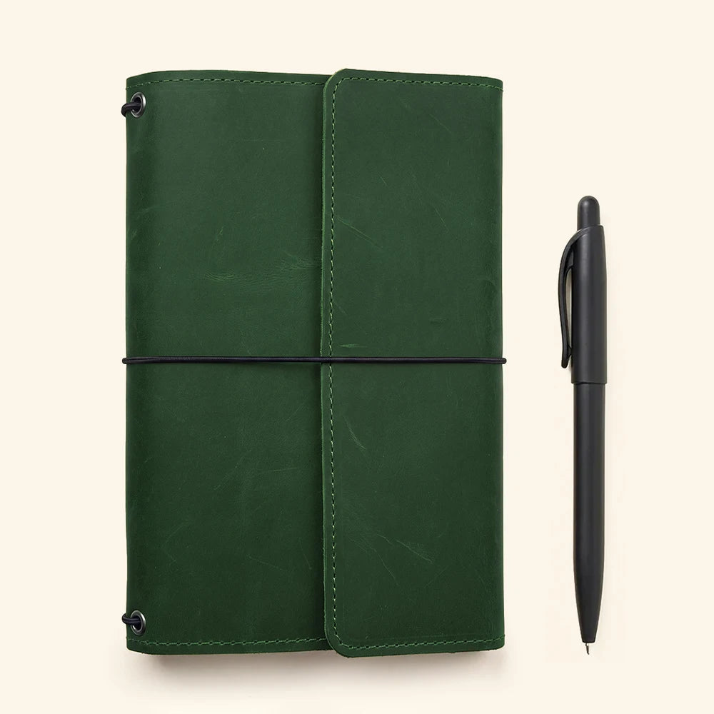 Leather notebook organizer with handcrafted quality and flexible refillable journal insert system.