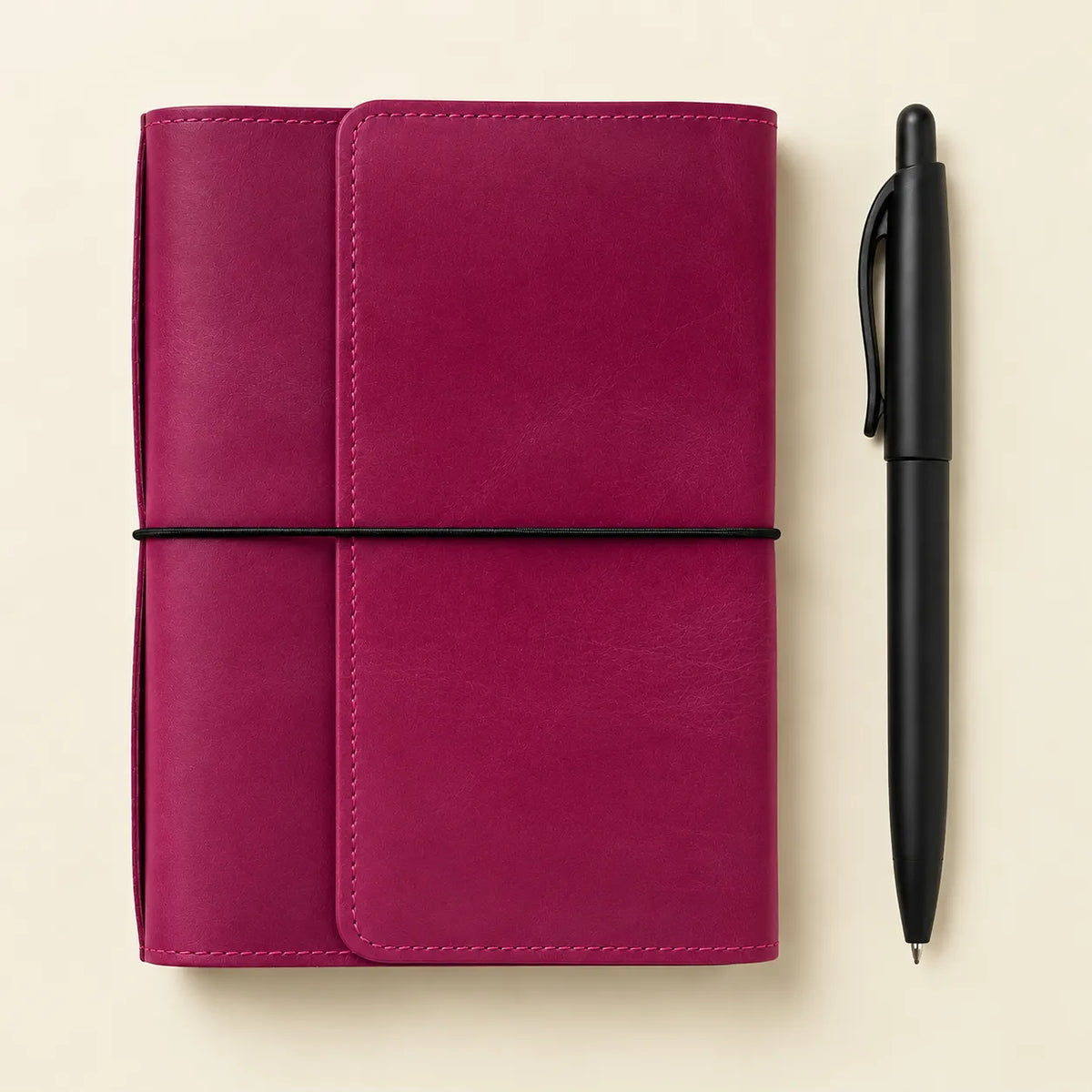 Elegant genuine leather cover in pink for notebooks, journals, and creative writing.